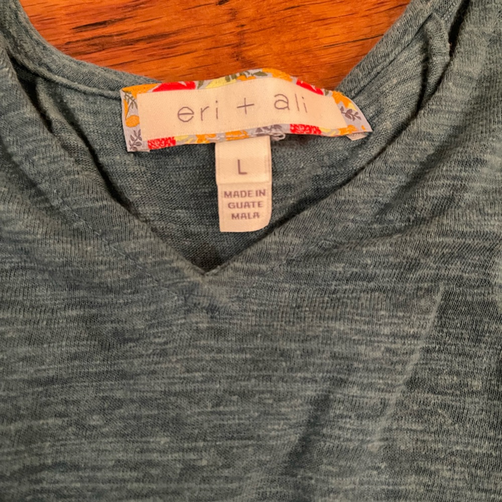 Anthropologie Teal Flowy Shirt - Picture 3 of 3